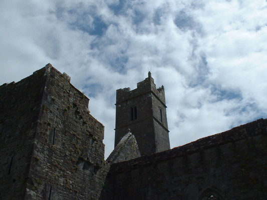 Close to the tower of Quin Abbey