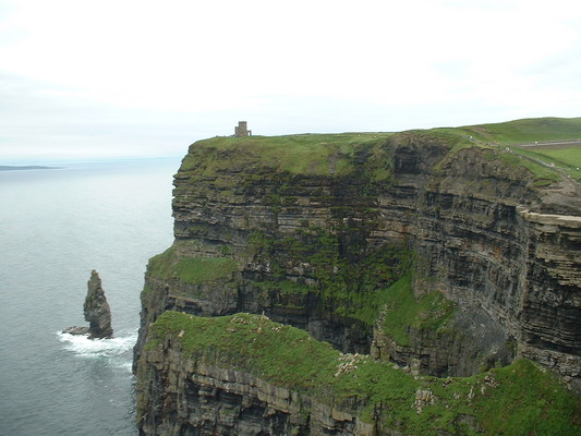Cliffs Moher tower and rock formation